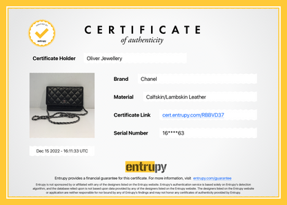 Chanel Black Lambskin Classic Wallet on Chain