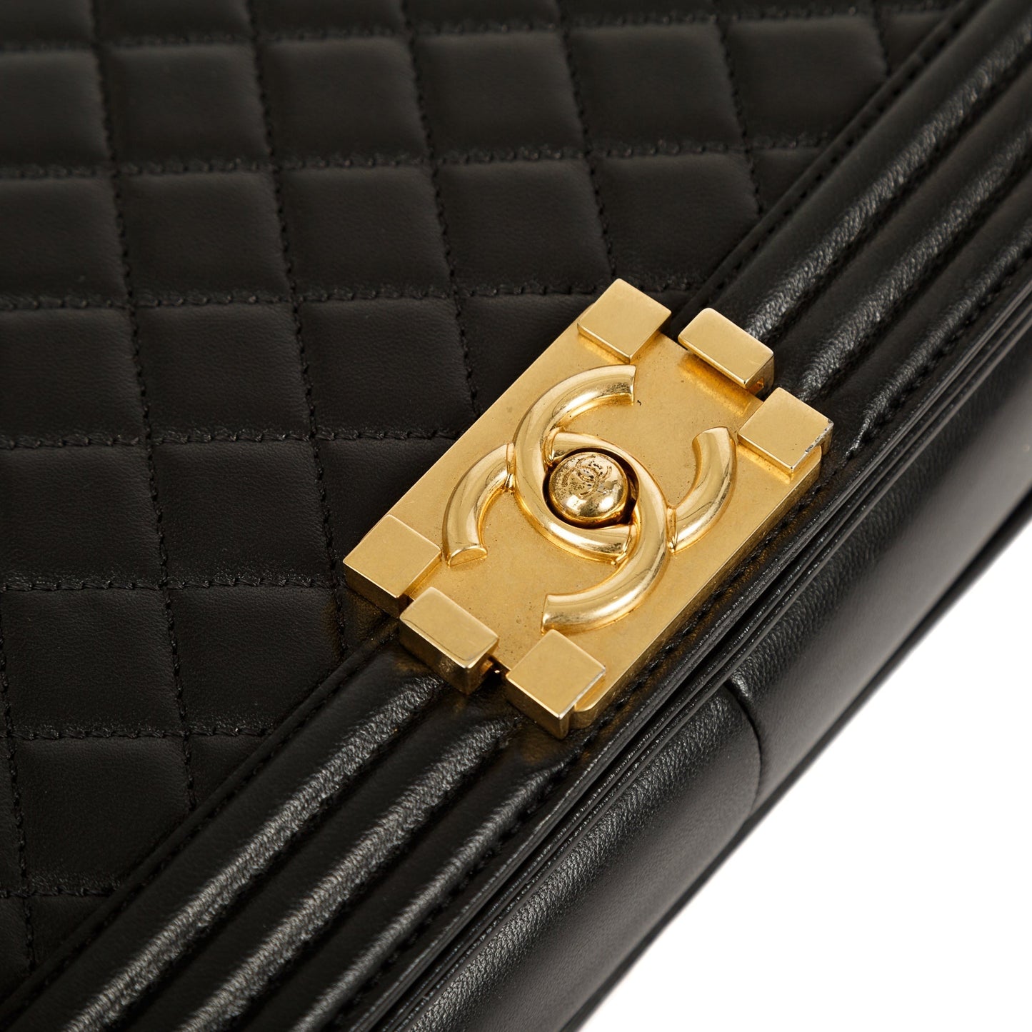 Chanel Black Lambskin Large Boy Bag
