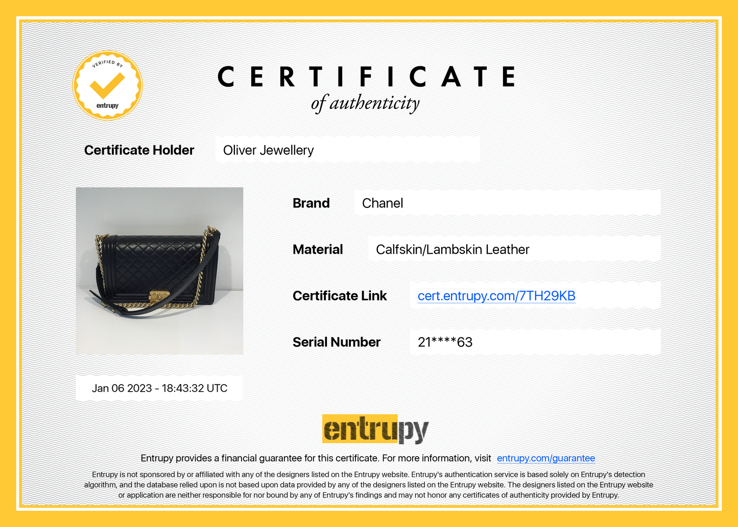Chanel Black Lambskin Large Boy Bag