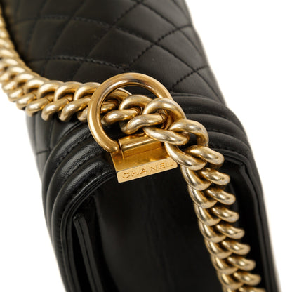 Chanel Black Lambskin Large Boy Bag