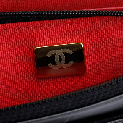 Chanel Black Lambskin Leather 19 Wallet On Chain