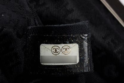 Chanel Black Lambskin Leather CC Kisslock Frame Evening Clutch Bag
