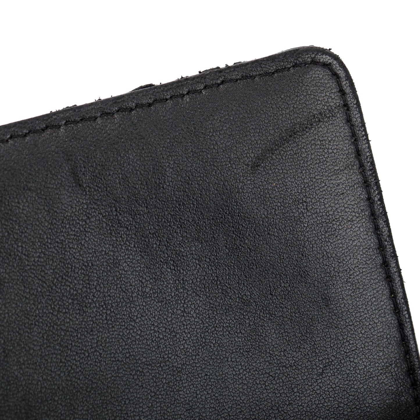 Chanel Black Lambskin Leather CC Logo Camellia Trifold Wallet