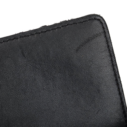 Chanel Black Lambskin Leather CC Logo Camellia Trifold Wallet