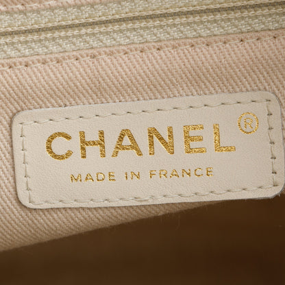 Chanel Black Lambskin Leather Camellia Logo Tote Bag