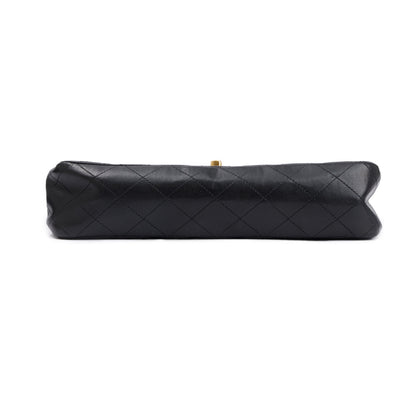 Chanel Black Lambskin Leather Classic Medium Double Flap Bag