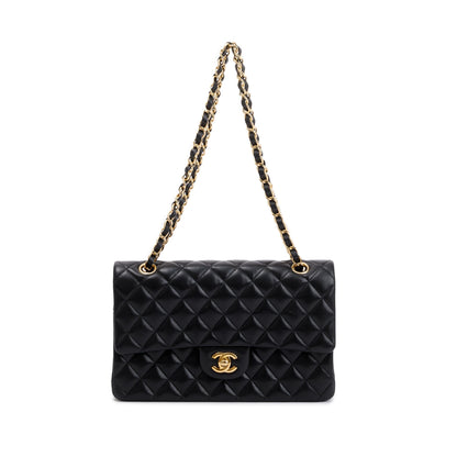 Chanel Black Lambskin Leather Classic Medium Double Flap Bag