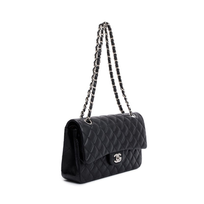 Chanel Black Lambskin Leather Classic Medium Double Flap Bag