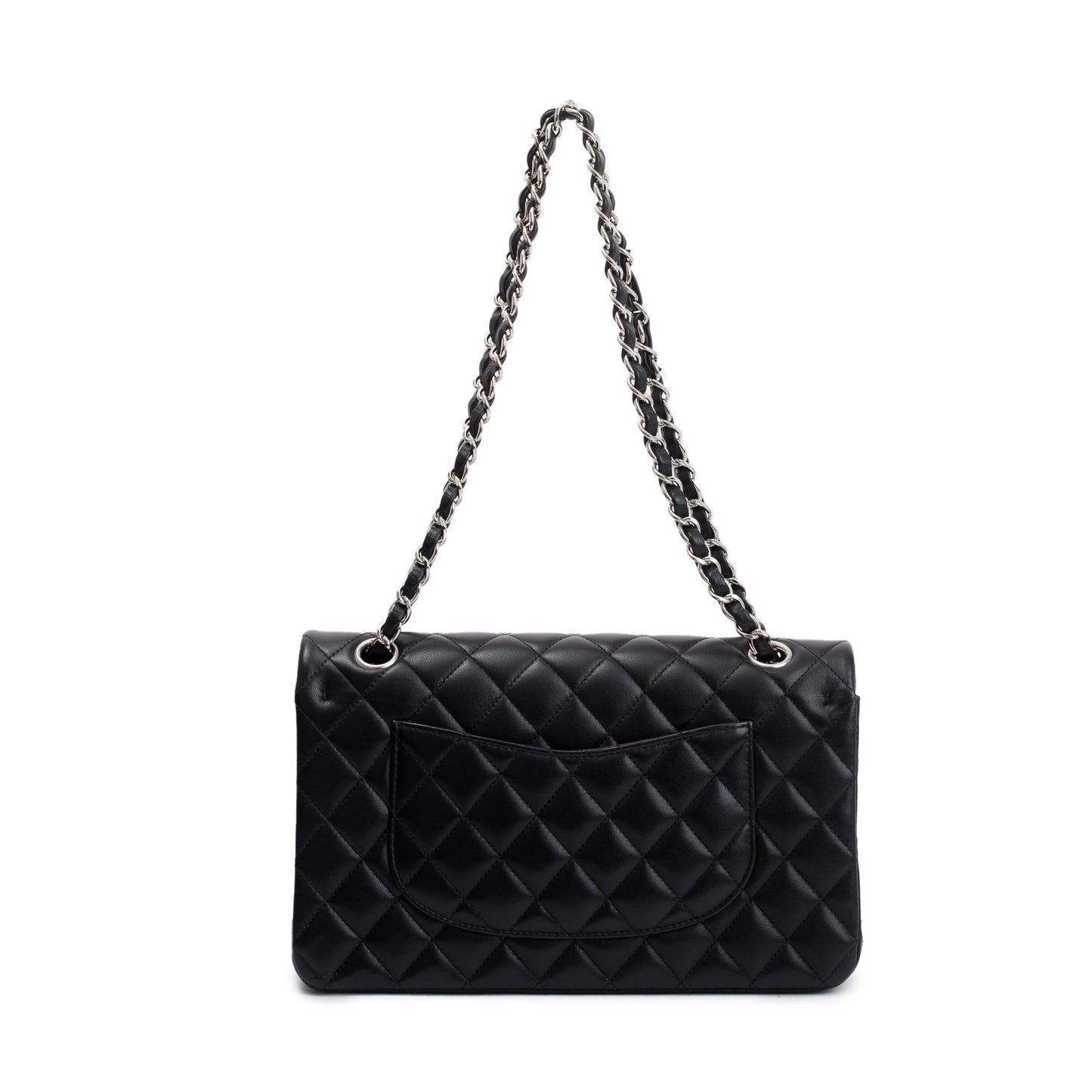 Chanel Black Lambskin Leather Classic Medium Double Flap Bag