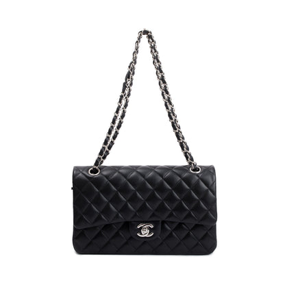 Chanel Black Lambskin Leather Classic Medium Double Flap Bag
