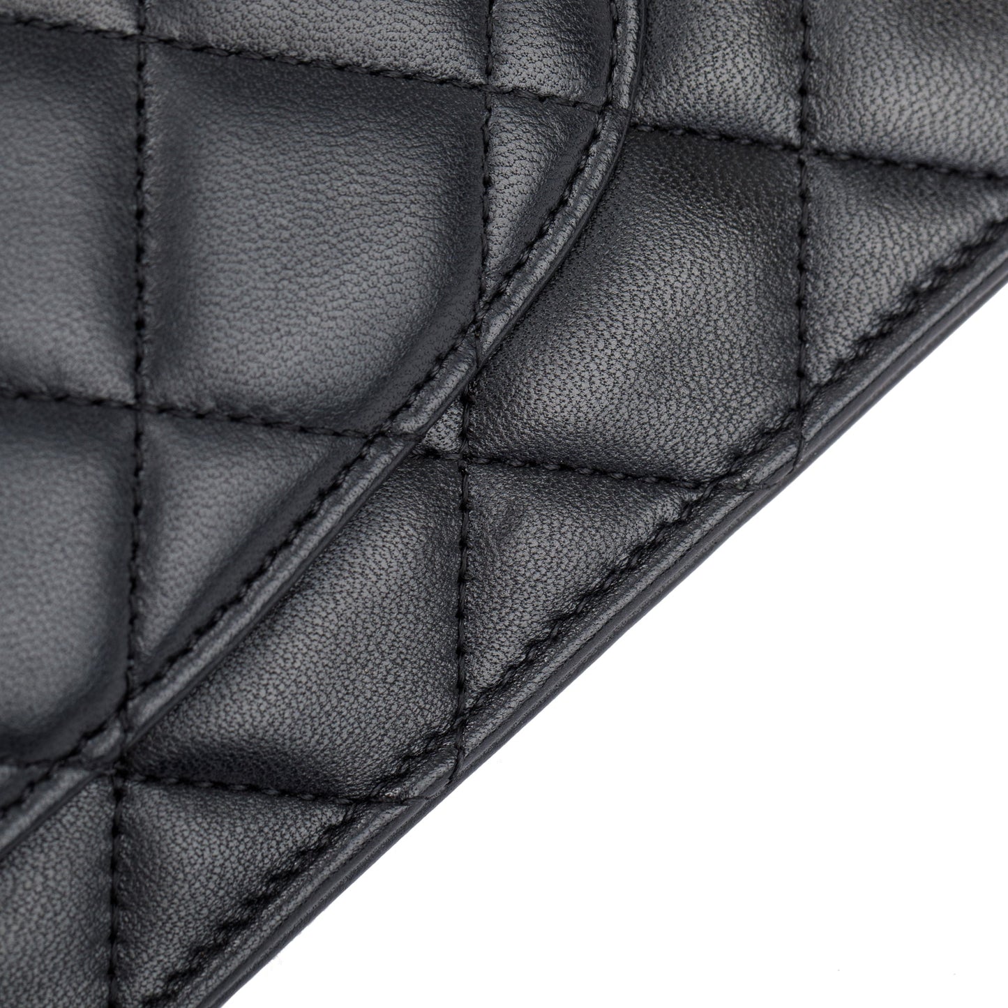 Chanel Black Lambskin Leather Classic Wallet on Chain