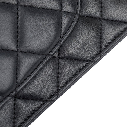 Chanel Black Lambskin Leather Classic Wallet on Chain
