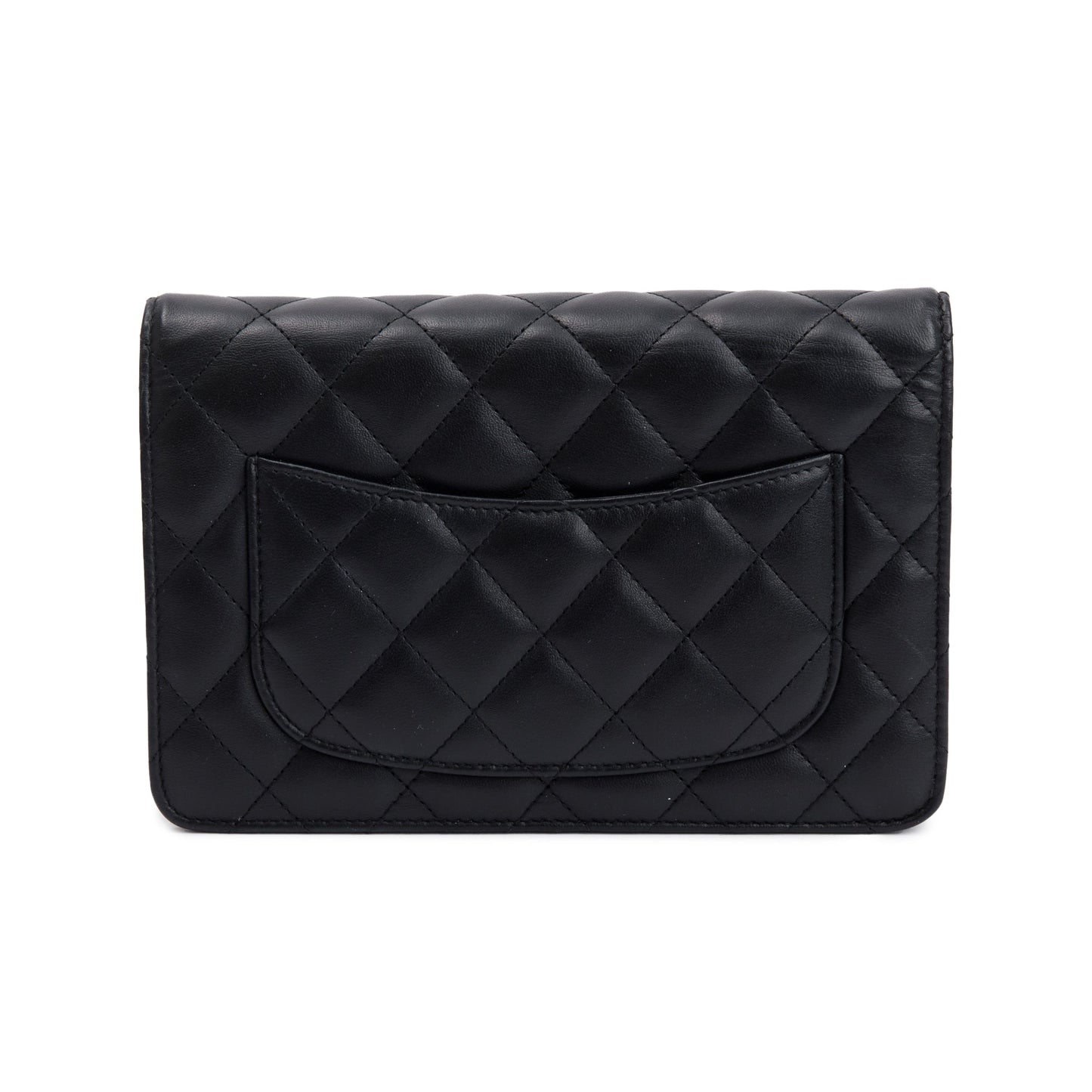 Chanel Black Lambskin Leather Classic Wallet on Chain