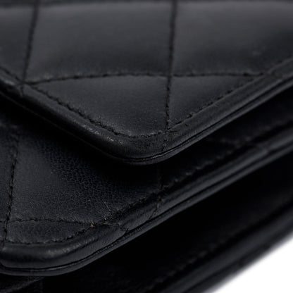 Chanel Black Lambskin Leather Classic Wallet on Chain