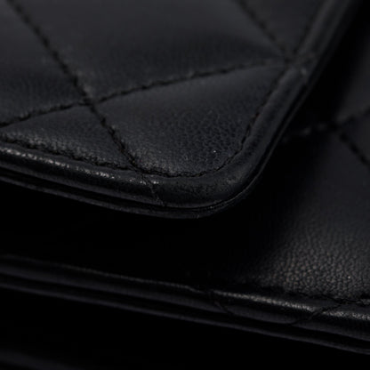 Chanel Black Lambskin Leather Classic Wallet on Chain
