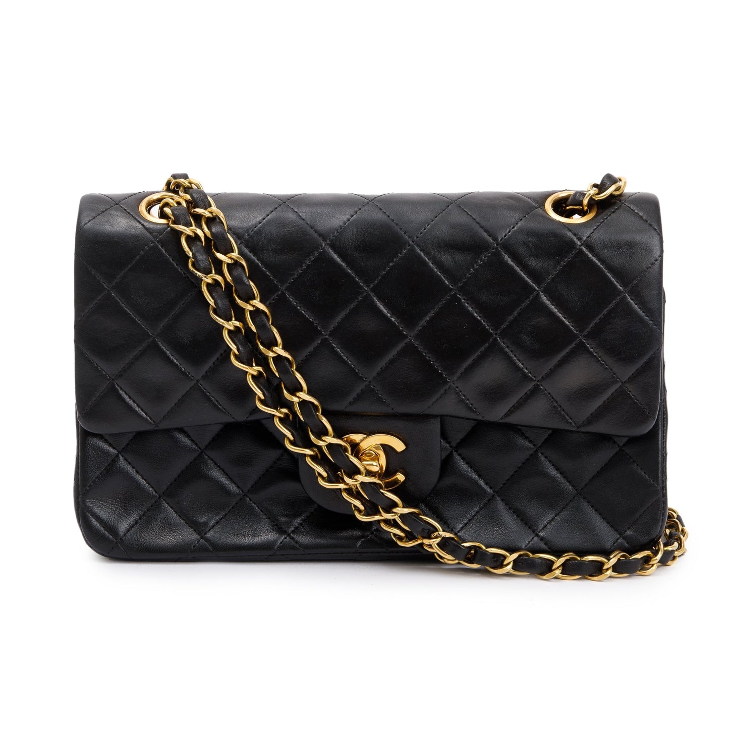Chanel Black Lambskin Leather Compact Wallet