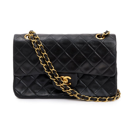 Chanel Black Lambskin Leather Compact Wallet