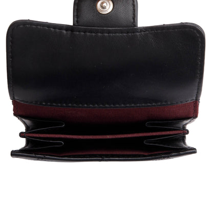 Chanel Black Lambskin Leather Double Sided Compact Wallet