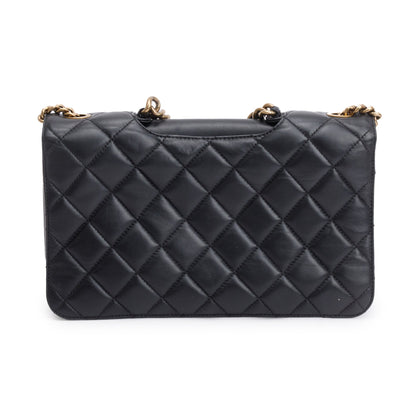 Chanel Black Lambskin Leather Large Perfect Edge Flap Bag