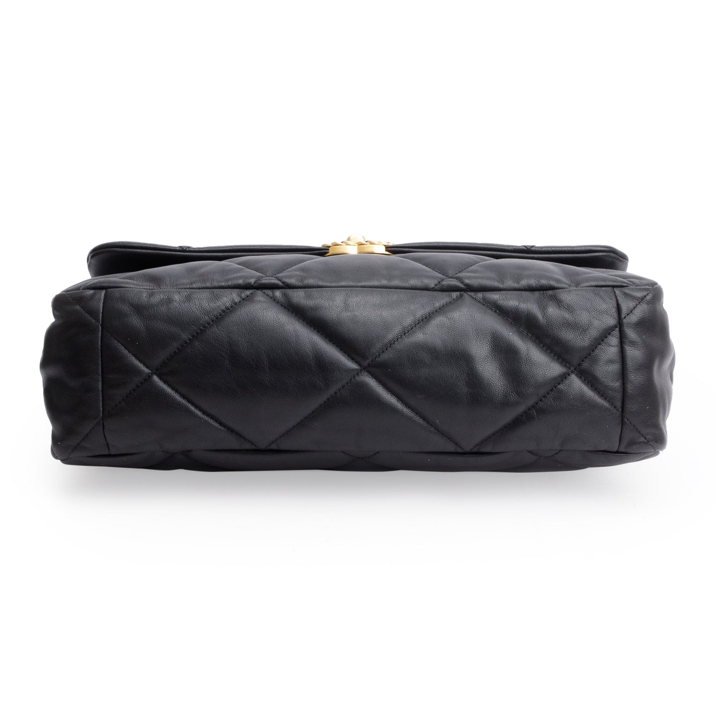Chanel Black Lambskin Leather Maxi 19 Flap Bag
