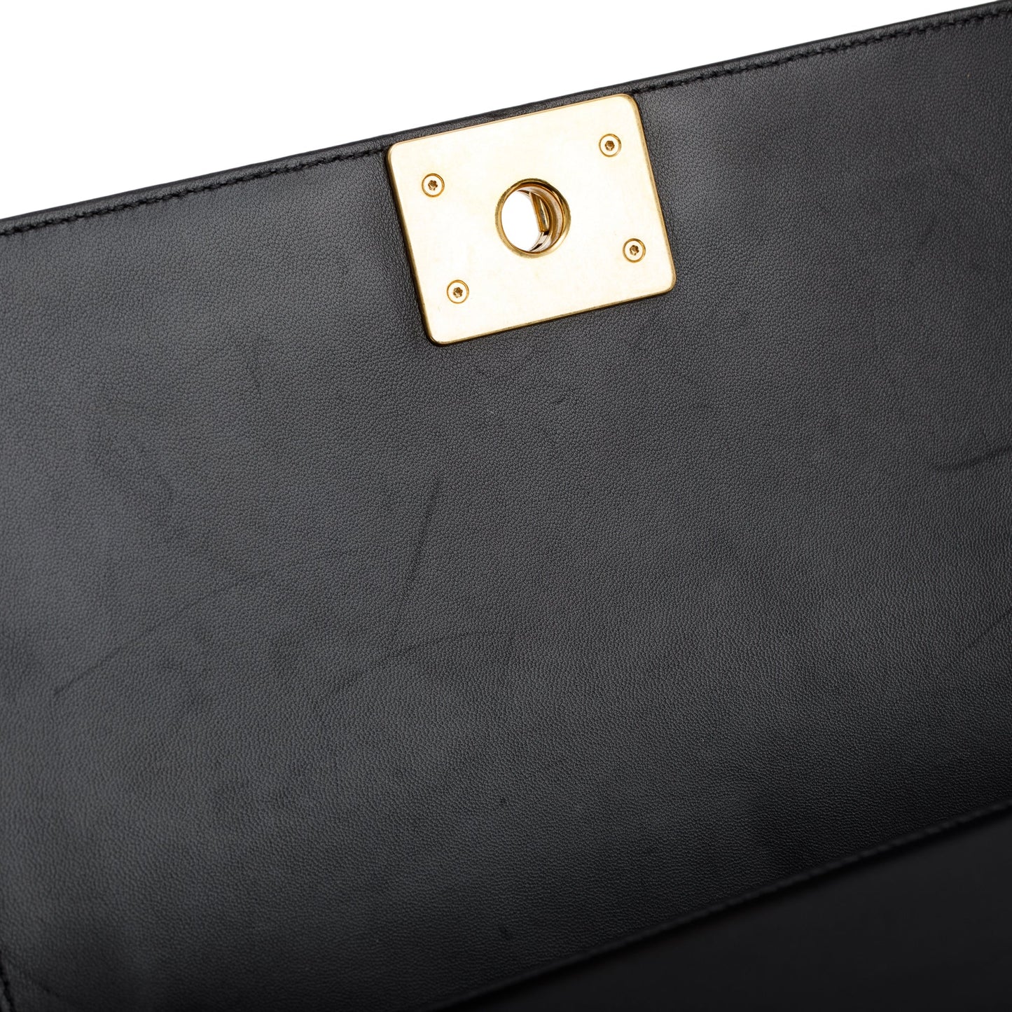 Chanel Black Lambskin Leather Medium Boy Bag