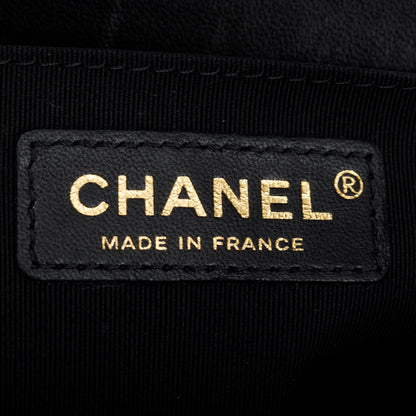 Chanel Black Lambskin Leather Medium Boy Bag