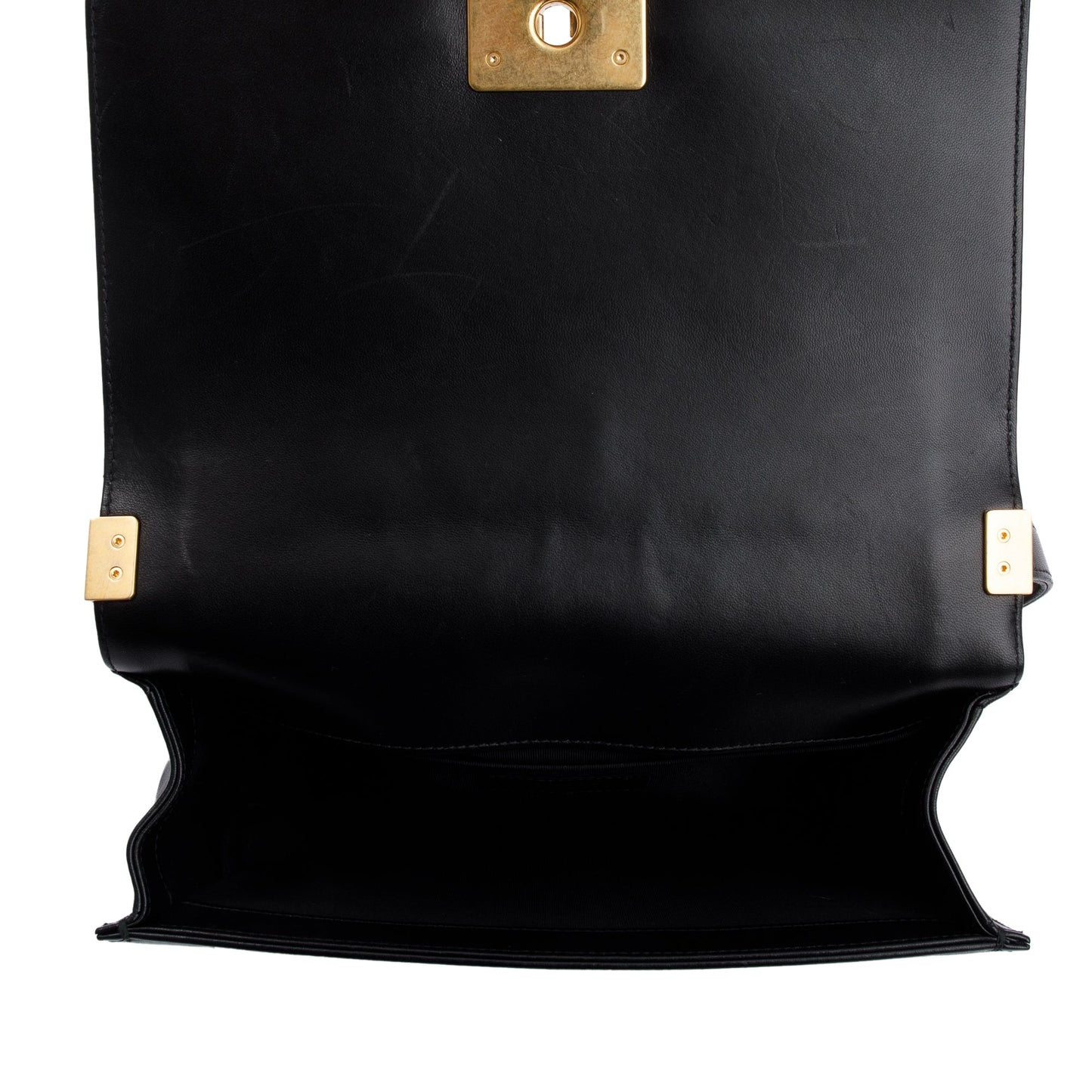 Chanel Black Lambskin Leather Medium Boy Bag