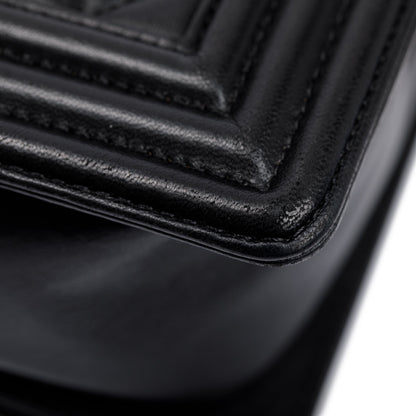 Chanel Black Lambskin Leather Medium Boy Bag
