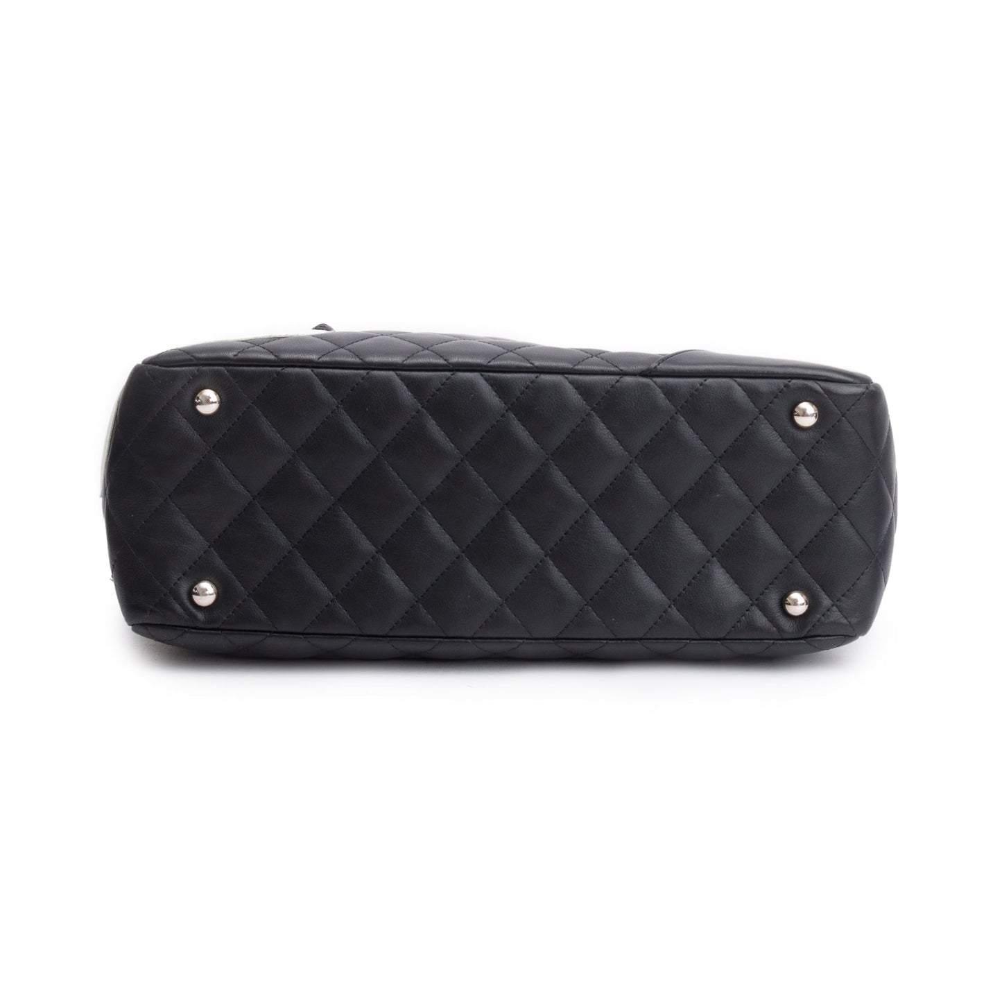 Chanel Black Lambskin Leather Medium Ligne Cambon Bowler Bag