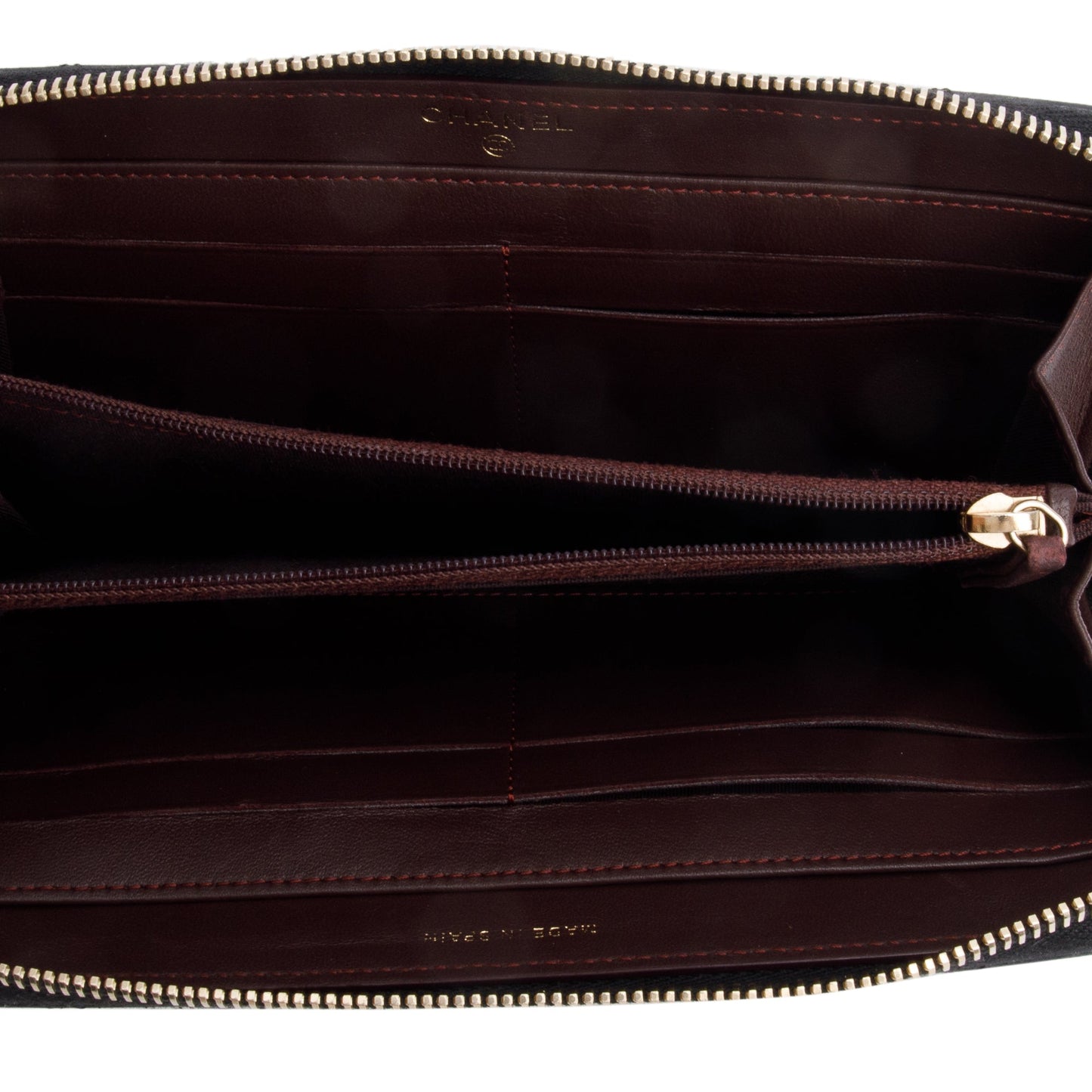 Chanel Black Lambskin Leather Trendy CC Large Gusset Zip Around Wallet