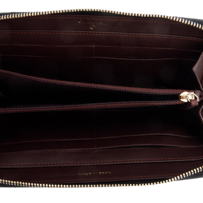 Chanel Black Lambskin Leather Trendy CC Large Gusset Zip Around Wallet