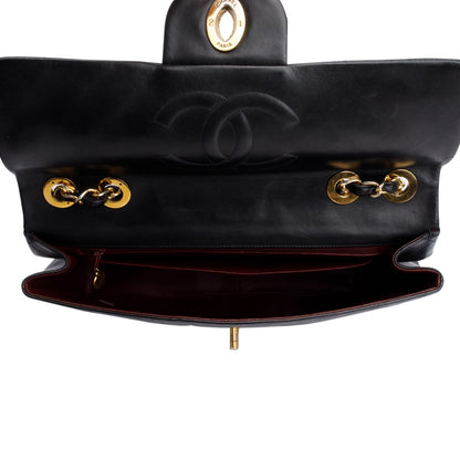 Chanel Black Lambskin Leather Vintage Jumbo XL Single Flap Bag