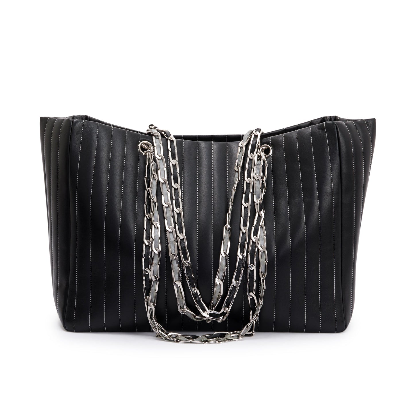 Chanel Black Lambskin Mademoiselle Ligne Tote
