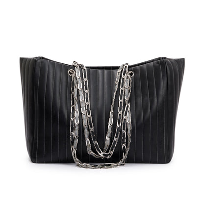 Chanel Black Lambskin Mademoiselle Ligne Tote