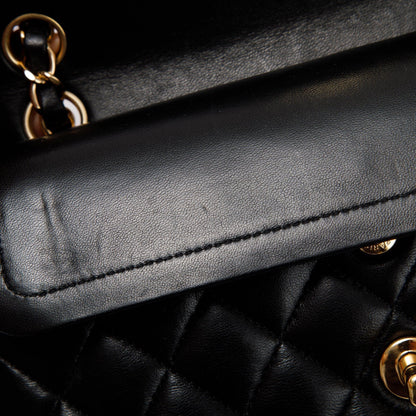 Chanel Black Lambskin Small Classic Double Flap Bag