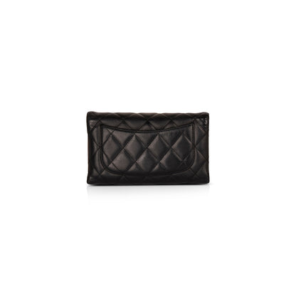 Chanel Black Lambskin Trifold CC Wallet