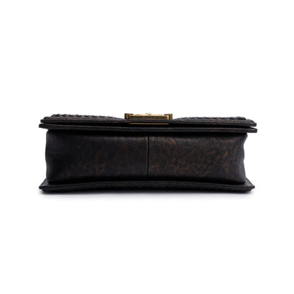Chanel Black Leather Medium Braided Boy Bag