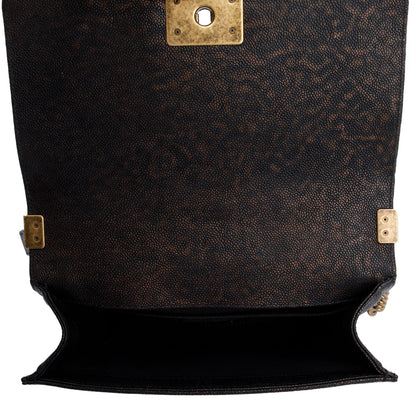 Chanel Black Leather Medium Braided Boy Bag