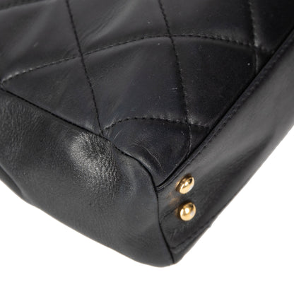Chanel Black Leather Shopping Tote