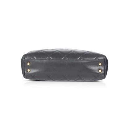 Chanel Black Leather Shopping Tote