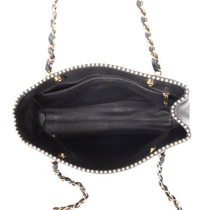 Chanel Black Leather Shopping Tote