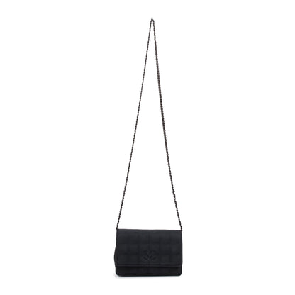 Chanel Black Nylon Travel Ligne Wallet on Chain