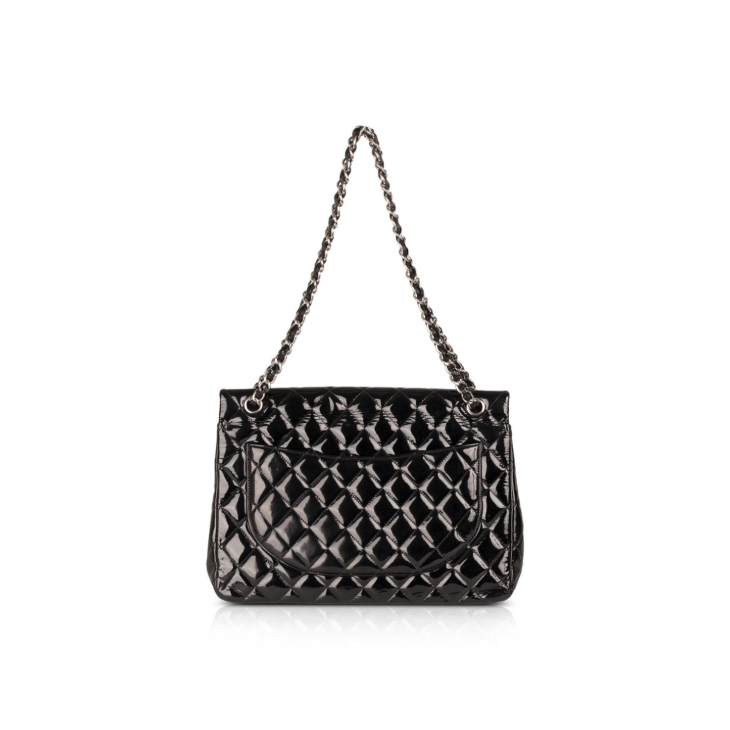 Chanel Black Patent Classic Maxi Double Flap Bag