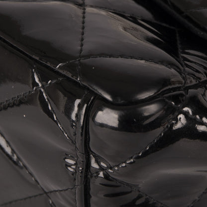 Chanel Black Patent Classic Maxi Double Flap Bag
