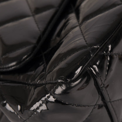 Chanel Black Patent Classic Maxi Double Flap Bag