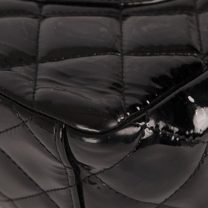 Chanel Black Patent Classic Maxi Double Flap Bag