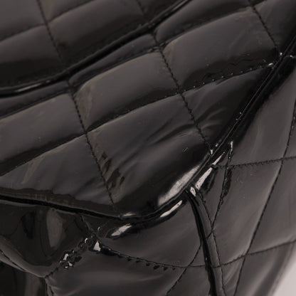 Chanel Black Patent Classic Maxi Double Flap Bag