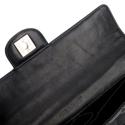 Chanel Black Patent Leather Chocolate Bar E/W Flap  Bag