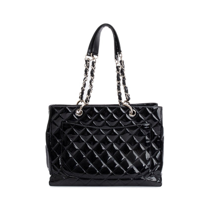 Chanel Black Patent Leather Grand Shopping Tote (GST)