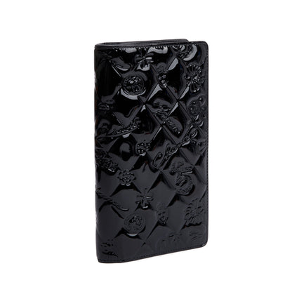 Chanel Black Patent Leather Lucky Symbols Bifold Wallet